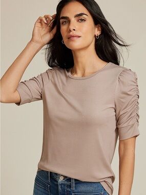 Maurices 0X Ruched Puff Sleeve top